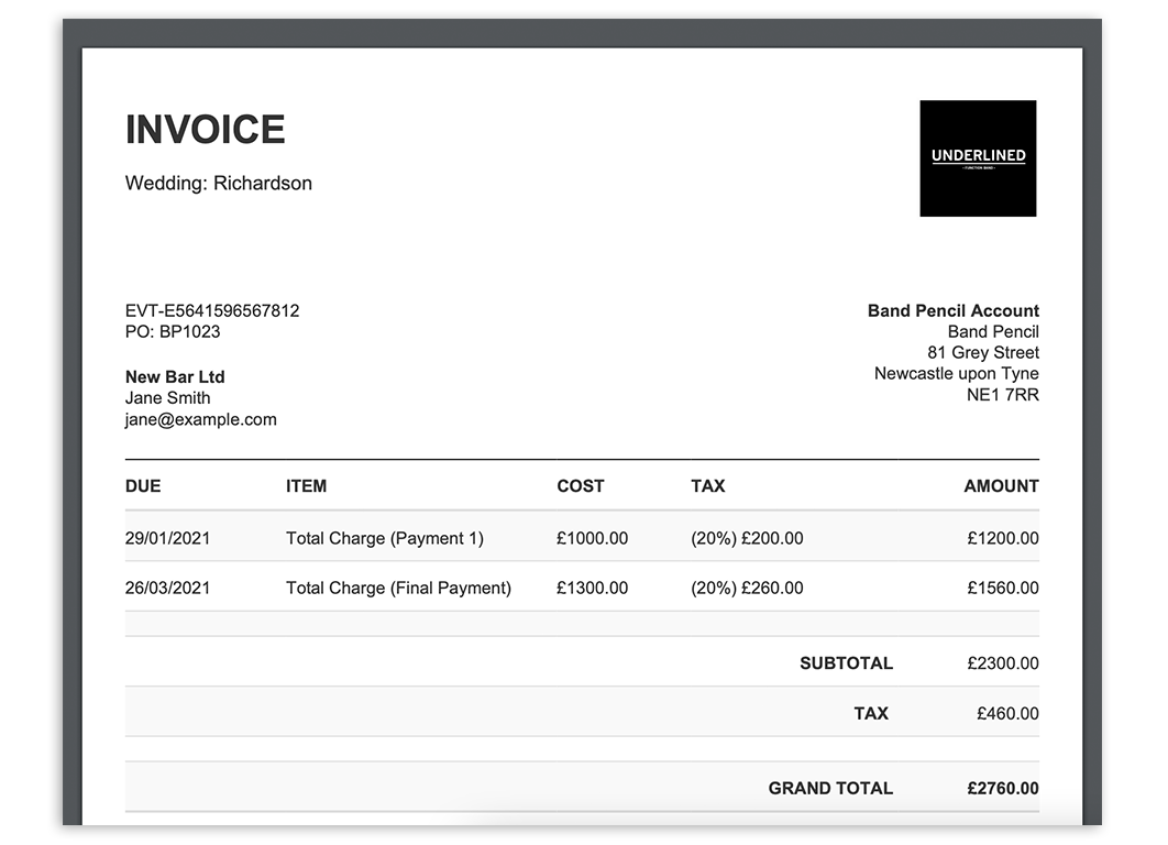 Musician Invoice Template (Free Download) Band Pencil / Free Musician